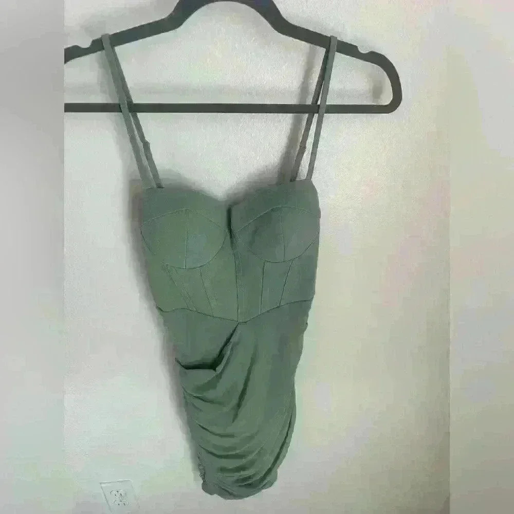 Green mini dress.